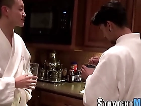 Gay Asian twink gets cum on his face in gay sex video