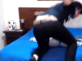 Gay nerd enjoying anal pleasure with a butt plug