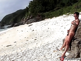 Yoshikawasakixxxs outdoor solo pleasure adventure in Japanese setting.