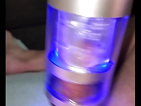 Enjoy 15 minutes of edging with a new sex toy and a thick cock.
