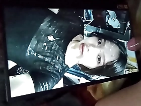 Asian woman gives blowjob with cum tribute