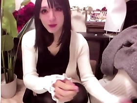 Chikas solo pleasure show: A beautiful Japanese crossdressers self-pleasure experience.