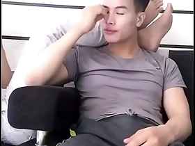Gay Asian man masturbates on webcam