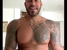 Muscular hunk VIKTOR ROM, a tattooed gay daddy bear, gets it hard in front of his wife.