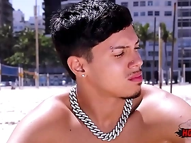 A gay blowjob scene with an anal twist