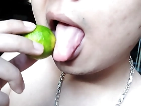 Masturbation with a licking twist