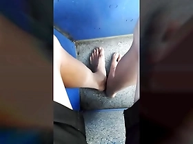 Jon Arteen goes barefoot in the city, even in the crowded tram.