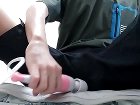 Gay guy enjoys a vibrator during masturbation session