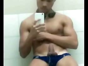 Asian man pleasuring himself