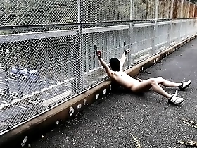 Takehitos daring exhibition of masculinity on a pedestrian bridge