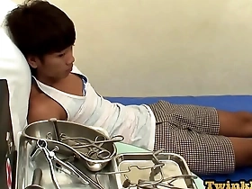 Young Asian bottom gets taken in by doctor in his ambulance