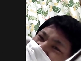 Japanese gay man with bronchitis performs solo pleasure show