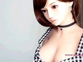 A blonde, shaved, and dressed in lingerie sex doll named Diana.