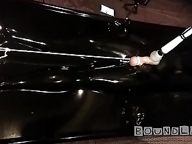 Lucky pup enjoys BDSM with edging in a vacuumbed
