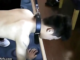 Asian boy gets training in bondage and discipline