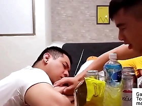 A hot and steamy threesome with my friends while we had dinner. GayWiz.com