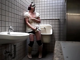 Ayumi’s public toilet solo play in Japanese toilet themed video
