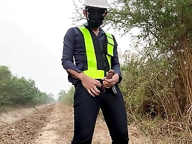 Young Asian engineers solo pleasure time before work
