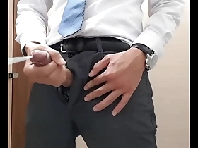 Solo boy masturbates outdoors and shoots cum on camera