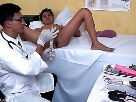 Asian cuties Gilbert and Argie in medical fetish action.
