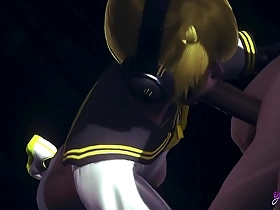 See how Len, a vocaloid femboy, handles a big cock in this Japanese anime game porn gay scene.