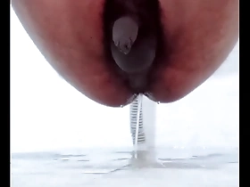 Young and straight male urinates after anal sex in homemade gay video