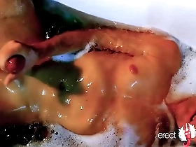 A young plumber’s steamy bath turns into a solo pleasure experience with a fantasy of a huge gay cumshot.